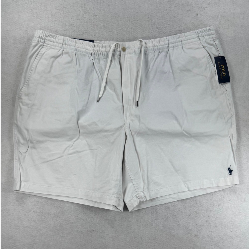 Polo Ralph Lauren White‎ Stretch Classic Fit Shorts Mens 4XB NWT Drawstring Pony